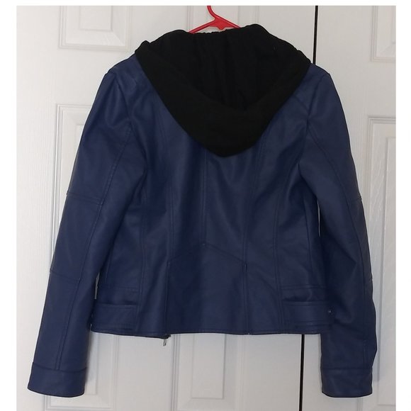 Feicui Moto Jacket with Hoodie and removable lining - Blue - Picture 5 of 6
